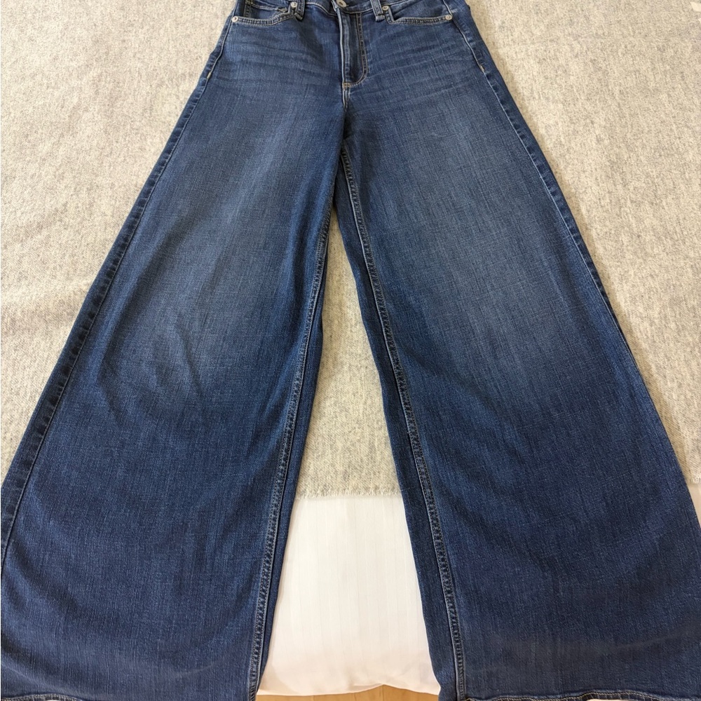 Worn once, rag & bone Serena full length Wide-Leg Jeans - Picture 3 of 8